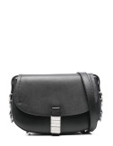 Сумка через плече PINKO Saddle Mini 103831 із сріблястою фурнітурою чорна