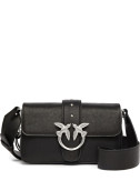 Шкіряна сумка PINKO Mini Love Bag Slouchy Zip 105345 з плечовим ременем та ланцюжком чорна