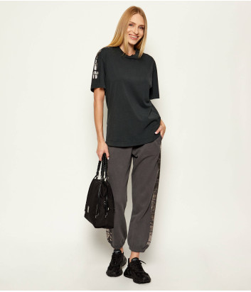 Хлопковая футболка PINKO 105755 A2V0 свободного кроя черная