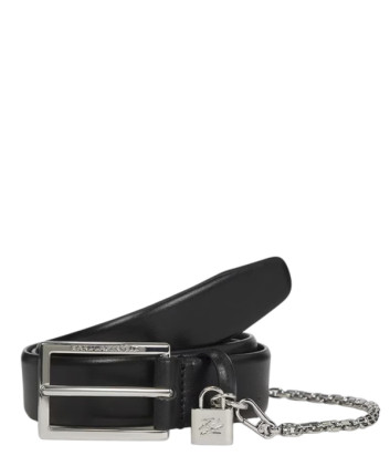 Кожаный ремень KARL LAGERFELD A3W33040 черный