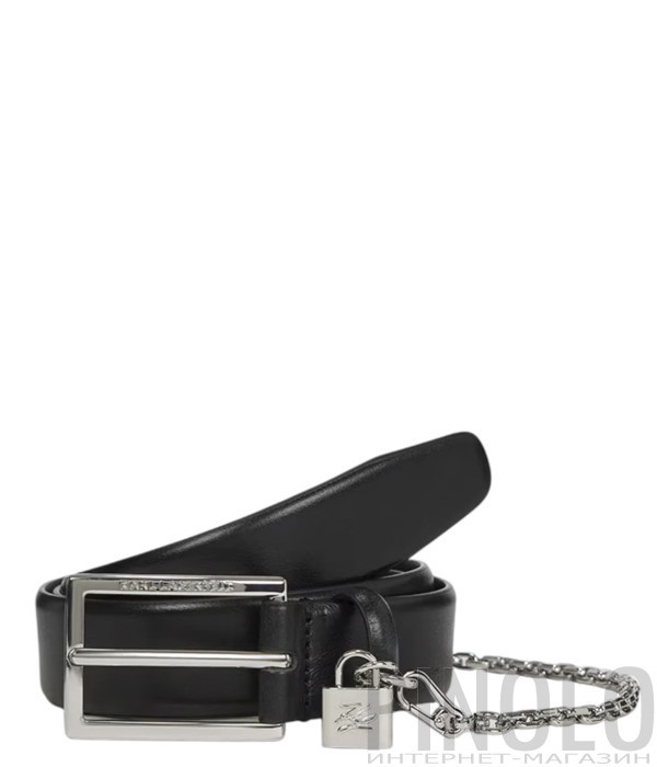 Кожаный ремень KARL LAGERFELD A3W33040 черный