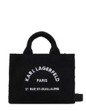 Сумка тоут KARL LAGERFELD A4W50013 с плюшевой отделкой черная