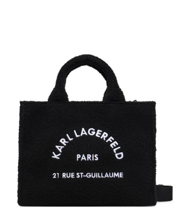 Сумка тоут KARL LAGERFELD A4W50013 с плюшевой отделкой черная