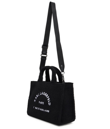 Сумка тоут KARL LAGERFELD A4W50013 с плюшевой отделкой черная