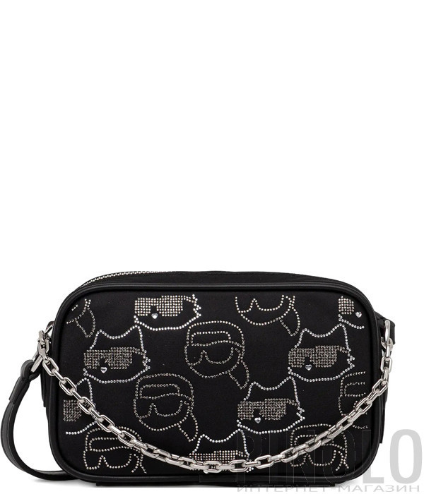 Сумочка через плечо KARL LAGERFELD A4W30254 с декоративной аппликацией