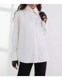 Рубашка из поплина KARL LAGERFELD A3W11020 с двойным воротником белая