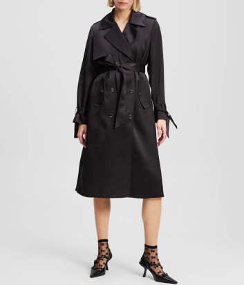 Тренч с двубортным рядом пуговиц KARL LAGERFELD A3W15011 черный