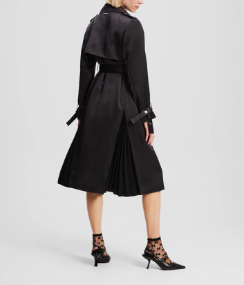 Тренч с двубортным рядом пуговиц KARL LAGERFELD A3W15011 черный
