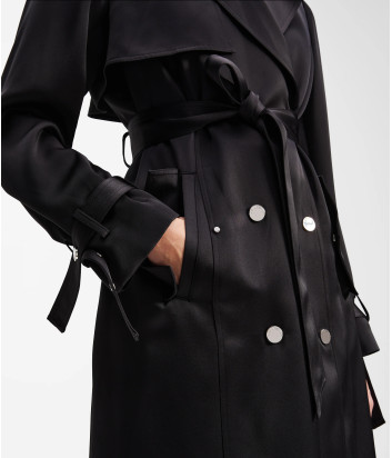 Тренч с двубортным рядом пуговиц KARL LAGERFELD A3W15011 черный