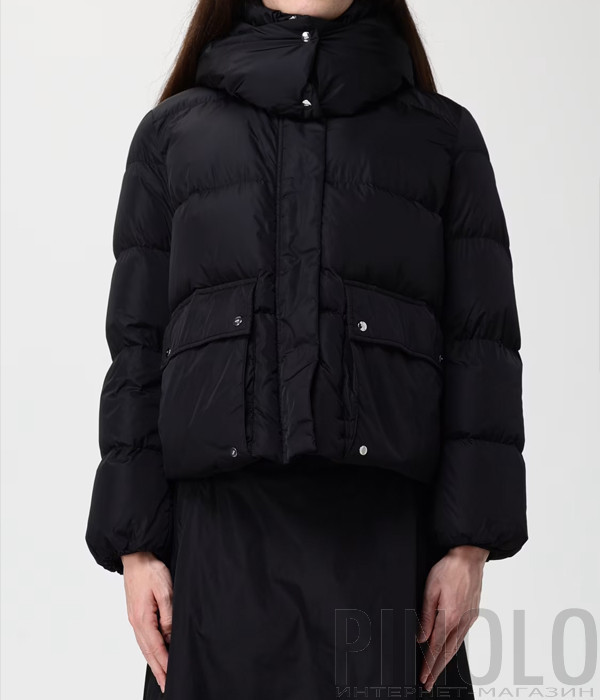 Короткий пуховик с капюшоном ADD 12AWH005 черный