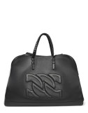 Кожаная сумка CASADEI 3W458J0000 с фирменным логотипом в тон черная
