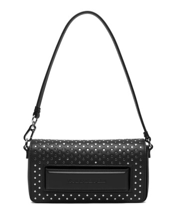 Маленька шкіряна сумка KARL LAGERFELD A4W30083 із магнітною застібкою чорна