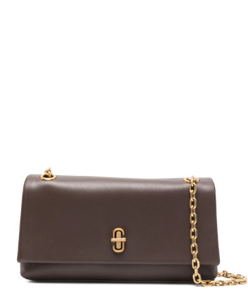 Кожаная сумка на цепочке MARC JACOBS The Dual Chain Mini Bag 2R4SMN003S02 шоколадная