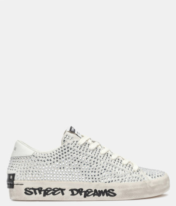 Замшеві кросівки CRIME LONDON DISTRESSED 20009PP7 зі стразами білі