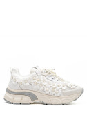 Кроссовки TOSCA BLU Mirabel SS2608S080 с цветами и жемчугом белые