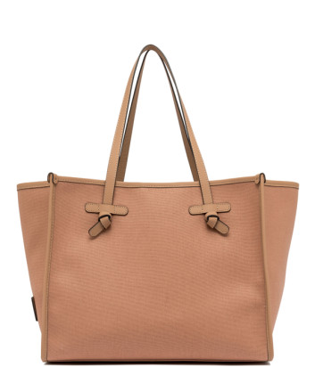Сумка-тоут GIANNI CHIARINI Marcella BS 6850 із канвасу зі шкіряним оздобленням бежева
