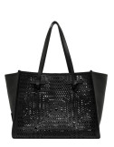 Сумка-тоут GIANNI CHIARINI Marcella BS 12390 ​​из кожи с перфорированным узором черная