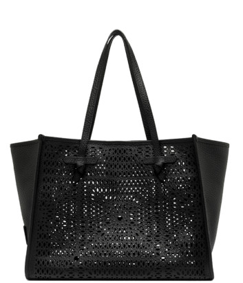 Сумка-тоут GIANNI CHIARINI Marcella BS 12390 ​​из кожи с перфорированным узором черная
