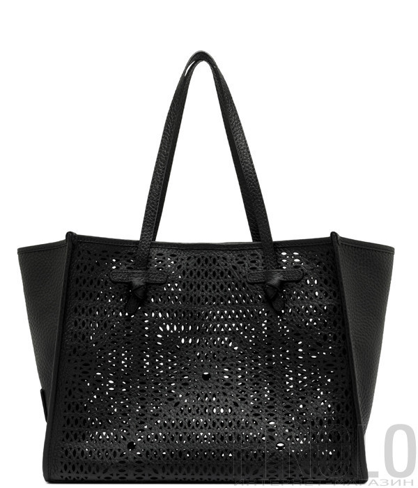 Сумка-тоут GIANNI CHIARINI Marcella BS 12390 ​​из кожи с перфорированным узором черная