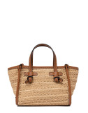 Маленькая сумка GIANNI CHIARINI Miss Marcella BS 8065 из рафии с эффектом соломы бежевая