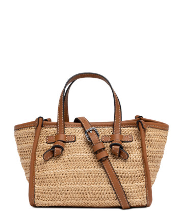 Маленькая сумка GIANNI CHIARINI Miss Marcella BS 8065 из рафии с эффектом соломы бежевая
