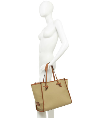 Сумка-тоут GIANNI CHIARINI Marcella BS 6850 ​​из канваса с кожаной отделкой бежевая