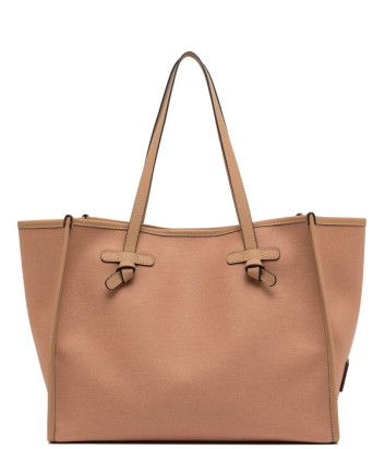 Сумка-тоут GIANNI CHIARINI Marcella BS 6850 ​​из канваса с кожаной отделкой бежевая