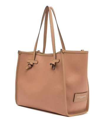 Сумка-тоут GIANNI CHIARINI Marcella BS 6850 ​​из канваса с кожаной отделкой бежевая