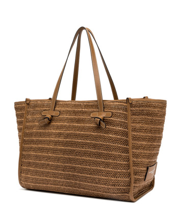 Сумка-тоут GIANNI CHIARINI Marcella BS 6850 ​​из соломы с плетеным эффектом коричневая
