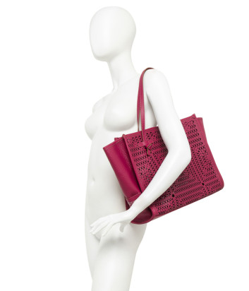 Сумка-тоут GIANNI CHIARINI Marcella BS 12390 ​​из кожи с перфорированным узором черная