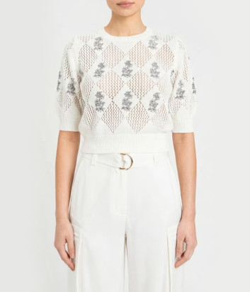 В'язаний топ TWINSET 261TP3440 з квітковим мотивом