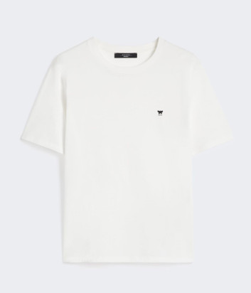 Белая футболка WEEKEND Max Mara WKDVENACO с вышитым логотипом в виде бабочки