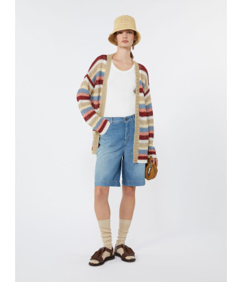 Шорты из смеси хлопка и льна WEEKEND Max Mara WKDOZONO в джинсовом стиле