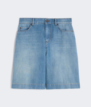 Шорты из смеси хлопка и льна WEEKEND Max Mara WKDOZONO в джинсовом стиле