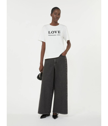 Широкие джинсы WEEKEND Max Mara WKDVORTICE с крупным логотипом черные