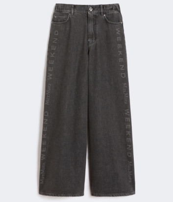 Широкие джинсы WEEKEND Max Mara WKDVORTICE с крупным логотипом черные