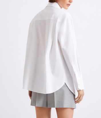 Рубашка из поплина MARELLA MLLFALESIA с драпировкой белая