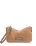 Сумка з м'якої замші GIANNI CHIARINI NORA POUCH 10224 зі шкіряним ремінцем карамельна