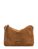 Сумка з м'якої замші GIANNI CHIARINI NORA POUCH 10225 зі шкіряним ремінцем карамельна