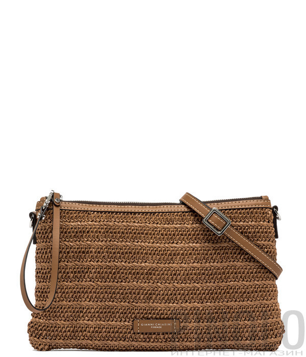 Клатч из рафии с эффектом соломы GIANNI CHIARINI MARCELLA CLUTCH 10865 коричневый