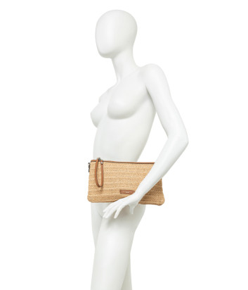 Клатч из рафии с эффектом соломы GIANNI CHIARINI MARCELLA CLUTCH 10865 коричневый