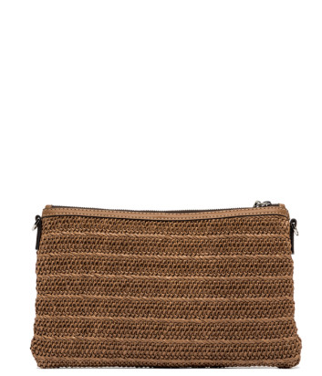 Клатч из рафии с эффектом соломы GIANNI CHIARINI MARCELLA CLUTCH 10865 коричневый