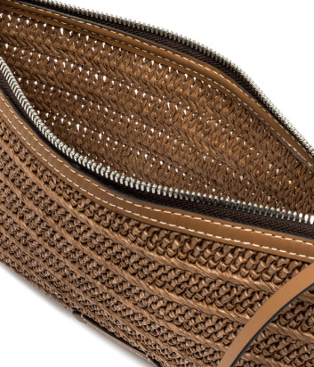 Клатч из рафии с эффектом соломы GIANNI CHIARINI MARCELLA CLUTCH 10865 коричневый