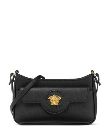 Мини сумка через плечо VERSACE La Medusa 1017739 из зернистой кожи черная