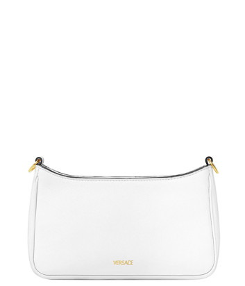 Мини сумка через плечо VERSACE La Medusa 1017739 из зернистой кожи белая