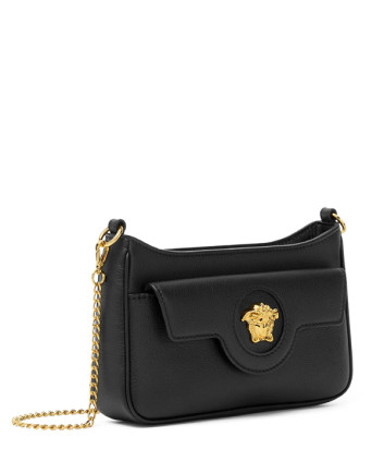 Мини сумка через плечо VERSACE La Medusa 1017739 из зернистой кожи черная