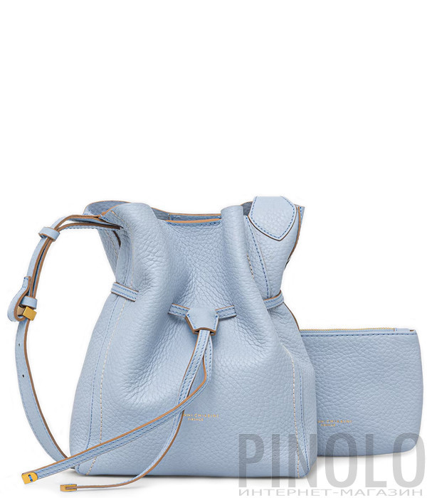 Сумка через плечо GIANNI CHIARINI SIENNA 11786 из зернистой кожи голубая