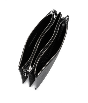 Компактная кожаная сумка GIANNI CHIARINI LUCILLE 11810 на три отделения черная