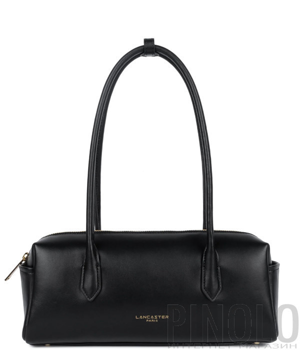 Сумка із гладкої шкіри LANCASTER Donna Cube 531-128 з двома зовнішніми кишенями чорна