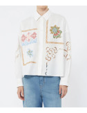 Сорочка з мереживом та вишивкою WEEKEND Max Mara WKDFONTE біла